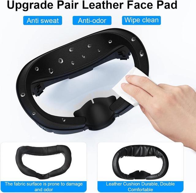 Alt view image 5 of 7 - UPOK Face Pad Cover Facial Interface for Meta/Oculus Quest 3 Headset -Accessories 2-pcs Thicken Foam PU Leather Face Cushion with Rigid Adjustable Vent Head Bracket, Air-Circulation Design