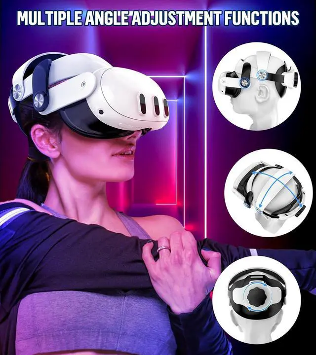 Alt view image 2 of 7 - Head Strap Compatible with Meta/Oculus Quest 3 VR Accessories Enhanced Comfort Stability and Reduce Facial Stress Enhance Headstrap, Adjustable Elite Strap Replacement for Quest 3 Headset