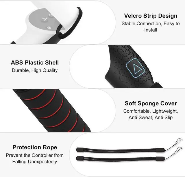 Alt view image 4 of 7 - AMVR Gorilla Tag Long Arms Beat Saber Handles for Oculus Quest 2/Quest/Rift S, VR Controller Extension Grip Accessories 2 in 1 Sticks Attachment to Enhance VR Experience, Reinforcement with Tie Wraps