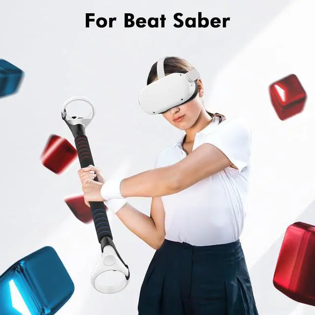 Alt view image 5 of 7 - AMVR Gorilla Tag Long Arms Beat Saber Handles for Oculus Quest 2/Quest/Rift S, VR Controller Extension Grip Accessories 2 in 1 Sticks Attachment to Enhance VR Experience, Reinforcement with Tie Wraps