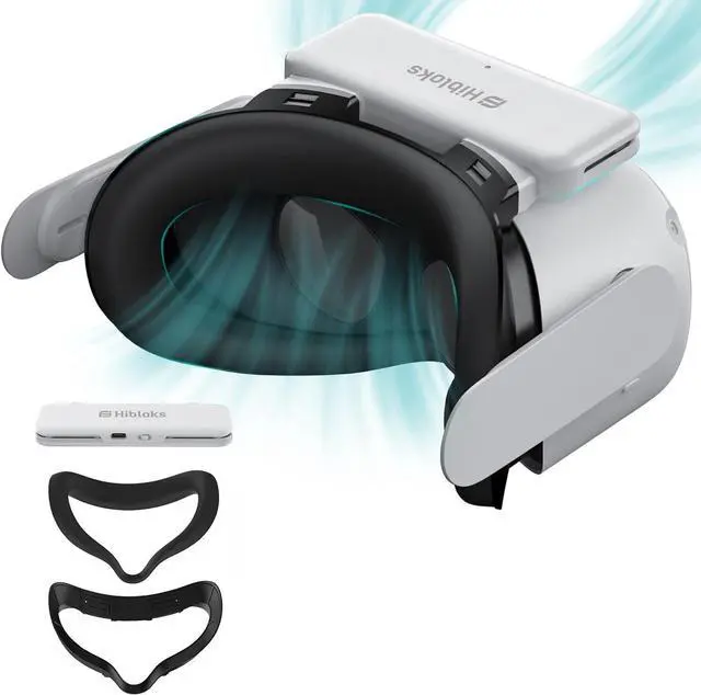 Main image of Hibloks Quest 2 Fan Cooling Mask for Meta/Oculus Quest 2 Accessories, Circulated Ventilation Eliminates Glasses Fogging (Soft Lycra Cotton Mask)