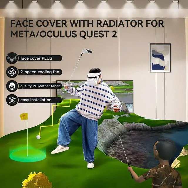 Alt view image 4 of 6 - Hibloks Quest 2 Fan Cooling Mask for Meta/Oculus Quest 2 Accessories, Circulated Ventilation Eliminates Glasses Fogging (Soft Lycra Cotton Mask)