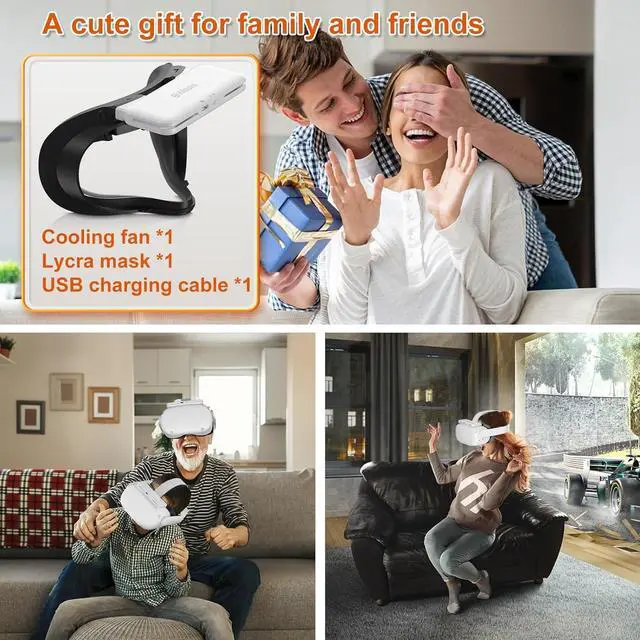 Alt view image 6 of 6 - Hibloks Quest 2 Fan Cooling Mask for Meta/Oculus Quest 2 Accessories, Circulated Ventilation Eliminates Glasses Fogging (Soft Lycra Cotton Mask)