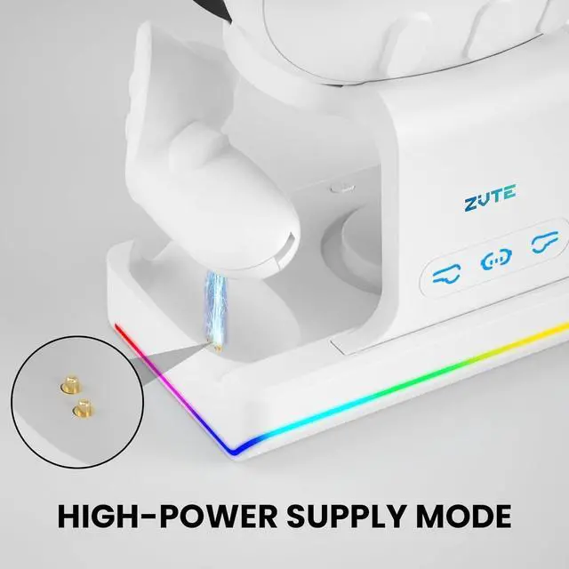 Alt view image 6 of 7 - Charging Dock for Oculus Quest 3- Magnetic Docking Station with LED Light - Headset Display Stand and Controller Mount, 2 * 1800Mah Rechargeable Batteries [Support Elite Strap with Battery]