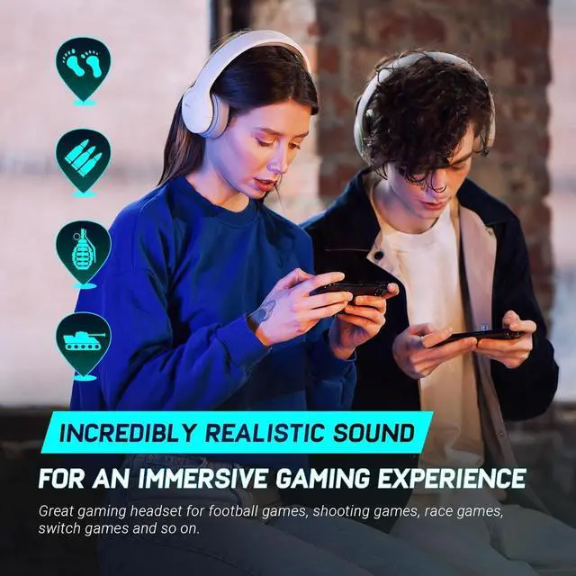 Alt view image 3 of 7 - Hecate by Edifier G2BT Wireless Gaming Headset for Mobile Phones/Tablets/Laptops/Switch, Noise Cancelling Bluetooth Headphones with Dual Microphones, Ultra Low Latency, Dual Modes, RGB Lighting-Grey