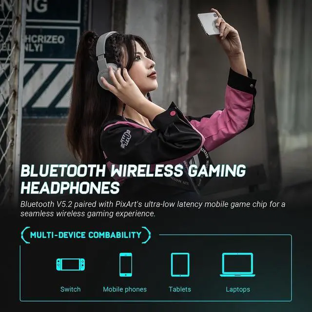 Alt view image 5 of 7 - Hecate by Edifier G2BT Wireless Gaming Headset for Mobile Phones/Tablets/Laptops/Switch, Noise Cancelling Bluetooth Headphones with Dual Microphones, Ultra Low Latency, Dual Modes, RGB Lighting-Grey