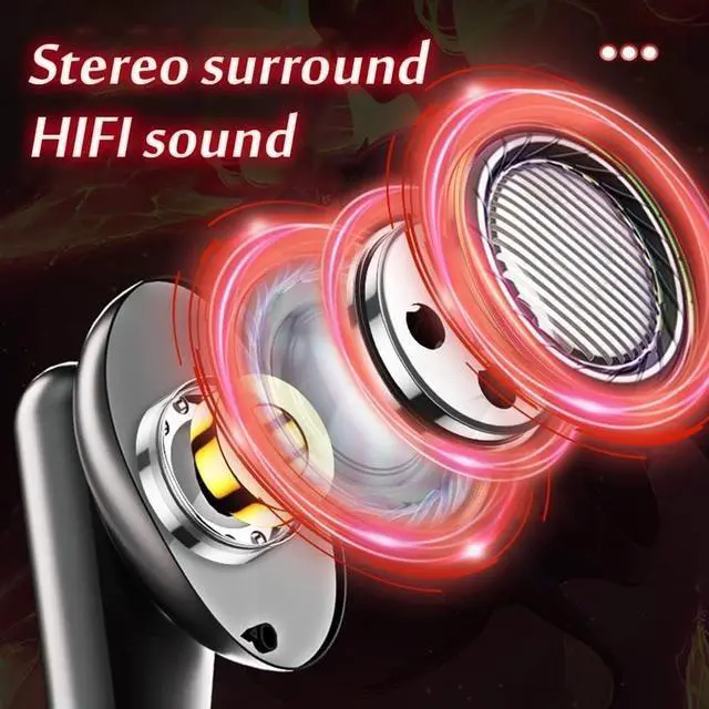 Alt view image 6 of 7 - YOVDA Wireless Gaming Earbud, K98 Wireless Gaming Headphone with Charging Case and Built-in Mic, Bluetooth 5.1 Dual Game Music Mode Earbuds Wireless Headphones with 30 Hours Playtime, RGB