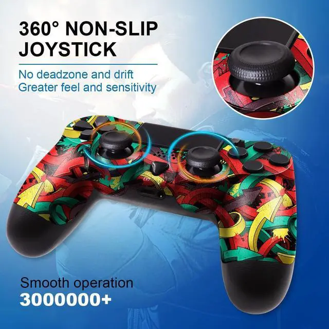 Alt view image 4 of 6 - MOOGOLE PS4 Controller Wireless, with USB Cable/1000mAh Battery/Dual Vibration/6-Axis Motion Control/3.5mm Audio Jack/Multi Touch Pad/Share Button, PS4 Controller Compatible with PS4/Slim/Pro/PC