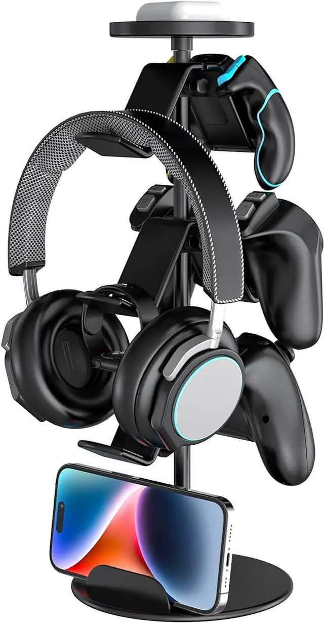 Alt view image 2 of 6 - Game Controller Stand Headphone Holder, Multi Adjustable Game Controller Headset Hanger for All Universal Gaming PC Accessories, Xbox PS4 PS5 Nintendo Switch (4 Layers)