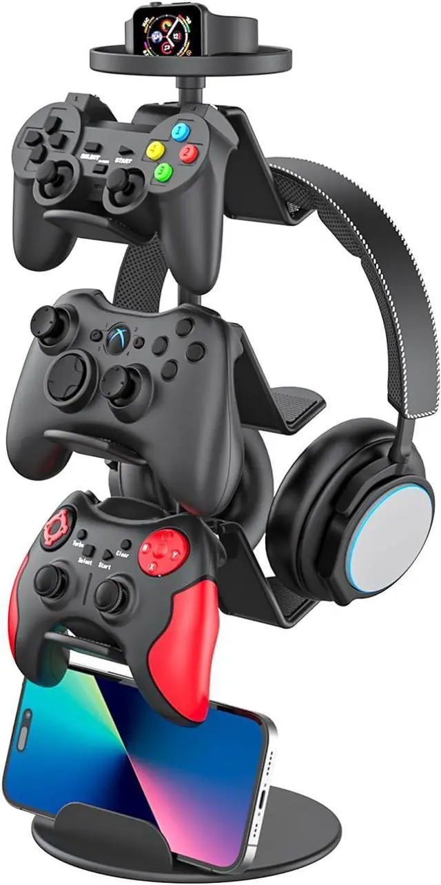 Alt view image 3 of 6 - Game Controller Stand Headphone Holder, Multi Adjustable Game Controller Headset Hanger for All Universal Gaming PC Accessories, Xbox PS4 PS5 Nintendo Switch (4 Layers)