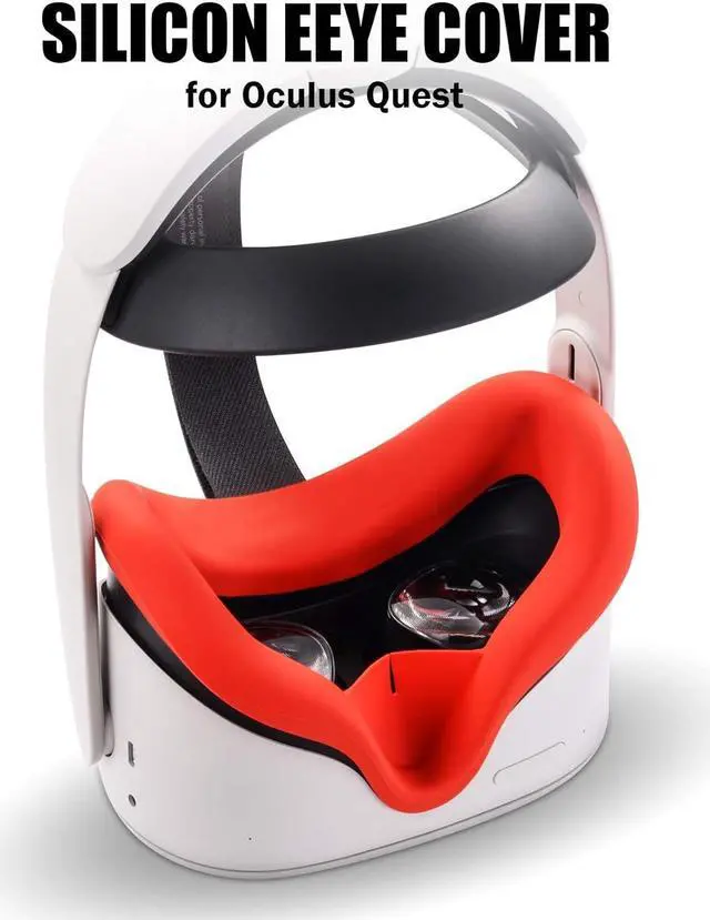 Alt view image 4 of 7 - 10PCS Set VR Silicone Face Cover Compatible with Oculus Quest 2 Accessories, Sweat-Proof Lightproof Non-Slip Washable Replacement (Blue/Black/Red/White),Len Protector,Disposable Eye Cover