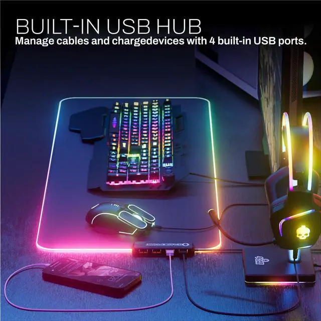 Alt view image 4 of 6 - Game Punk Codebreakers PC Gaming Bundle  Includes Keyboard, Mouse, Headset, LED XL Mouse Pad, Stand, RGB Light Strip  6-in-1 PC Gaming Accessory Bundle