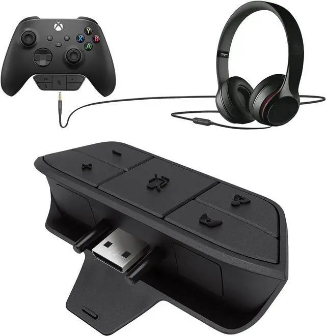 Main image of OLCLSS Stereo Headset Adapter for Xbox One, Black, 3.5mm Audio Jack, Compatible with Xbox One Controllers