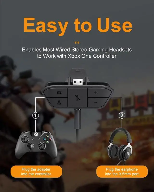 Alt view image 6 of 6 - OLCLSS Stereo Headset Adapter for Xbox One, Black, 3.5mm Audio Jack, Compatible with Xbox One Controllers