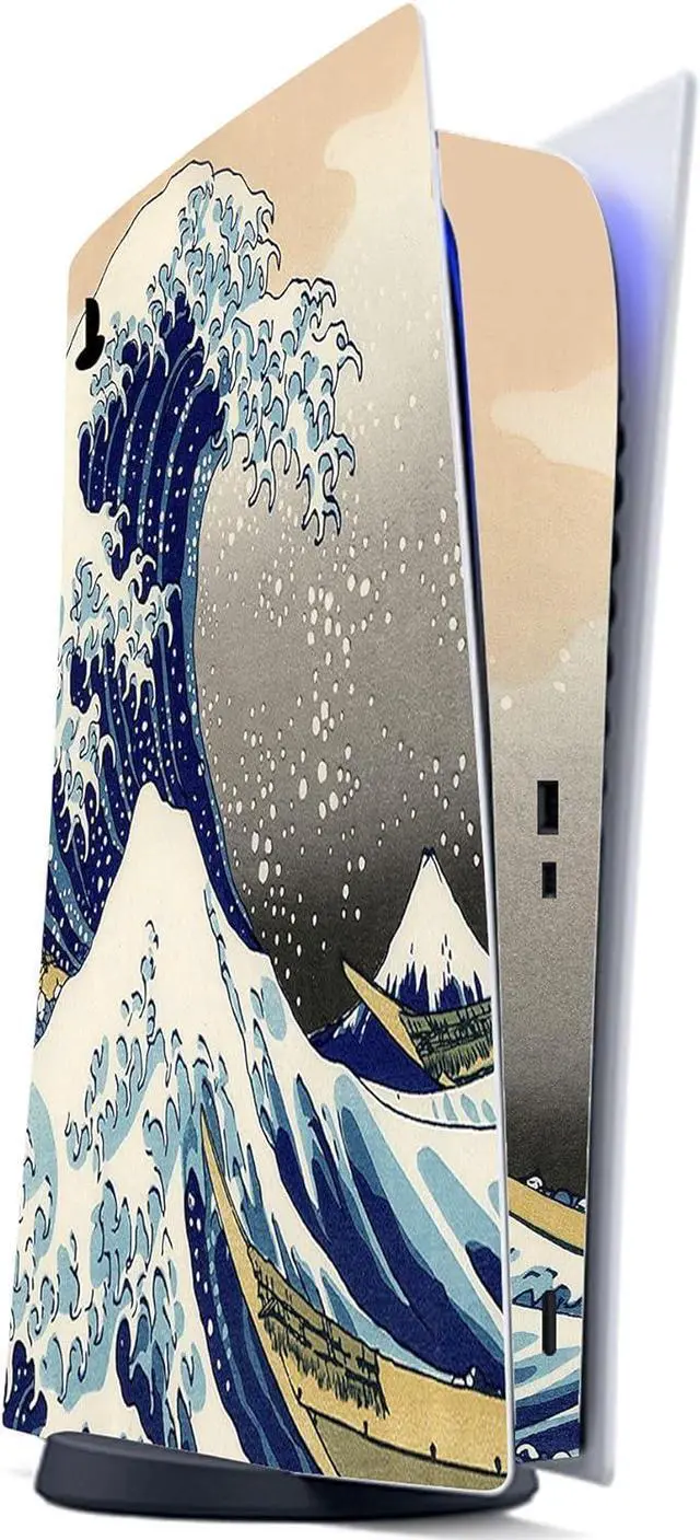 Alt view image 5 of 7 - PlayVital Great Wave Dual Side Full Set Skin Decal for PS5 Console Digital Edition, Sticker Vinyl Decal Cover for PS5 Controller & Charging Station & Headset & Media Remote