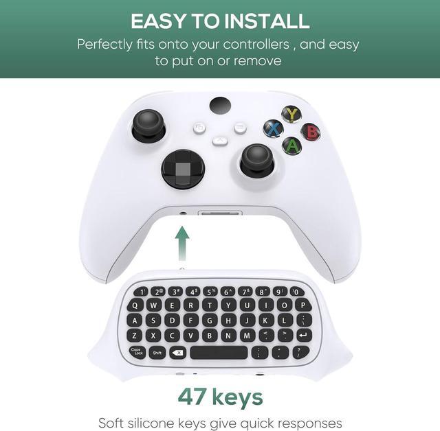 Alt view image 4 of 7 - Controller Keyboard for Xbox Series X/S, Wireless 2.4G Ergonomic USB Gamepad Keypad QWERTY Chatpad with Audio and Headset Jack for Game Live Chat Compatiable with Xbox Series S/Series X/One/One S