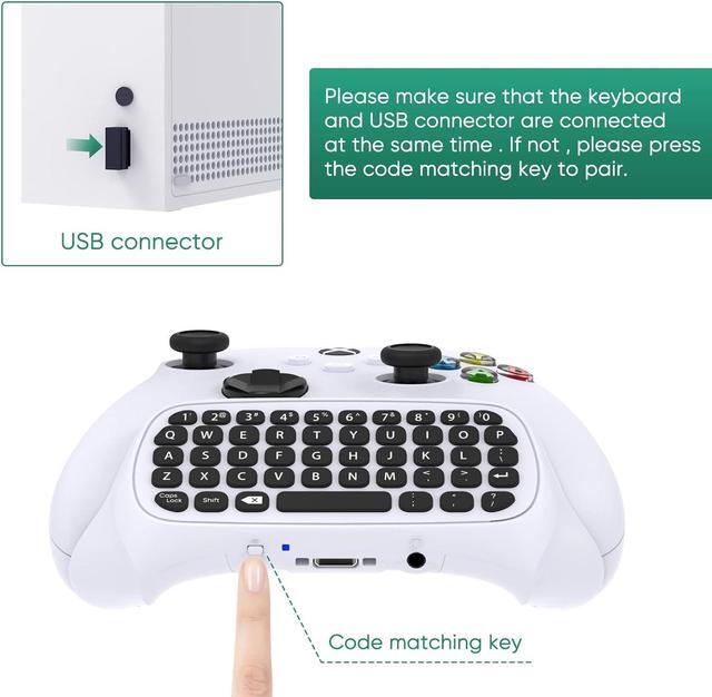 Alt view image 5 of 7 - Controller Keyboard for Xbox Series X/S, Wireless 2.4G Ergonomic USB Gamepad Keypad QWERTY Chatpad with Audio and Headset Jack for Game Live Chat Compatiable with Xbox Series S/Series X/One/One S