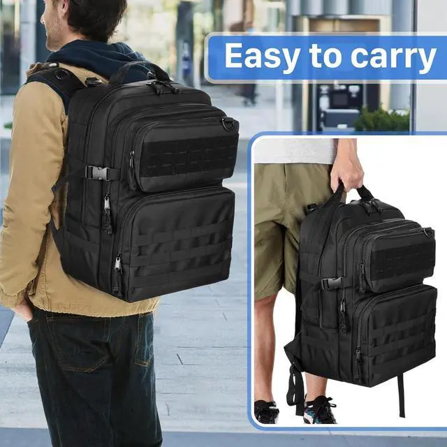 Alt view image 5 of 7 - PGmoon Tactical Game Backpack Compatible with PS5/PS5 Slim/PS5 Pro/PS4 Console, Travel Carrying Case Storage Bag for 15.6" Laptop, Portable Monitor, Controller and Other Gaming Accessories
