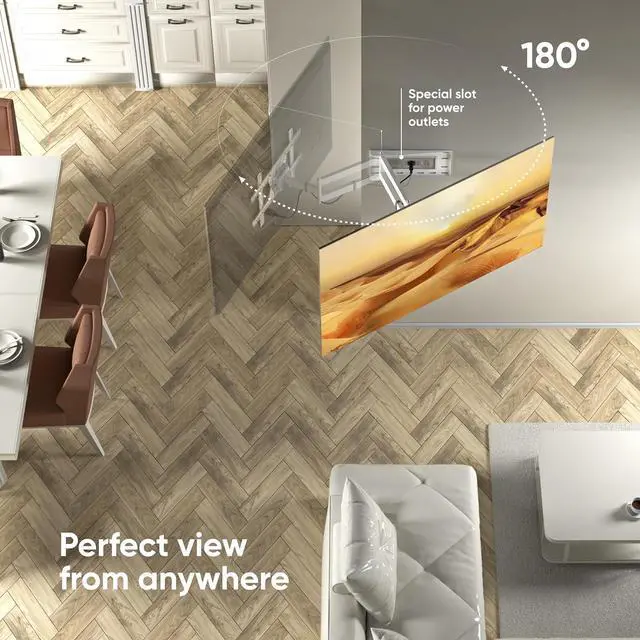 Alt view image 5 of 7 - ONKRON Full Motion TV Wall Mount for 40-75 Inch TVs up to 150 lbs, Articulating TV Wall Mount Swivel and Tilt, Long Arm Extension, max VESA 600x400, Adjustable Television Mount White