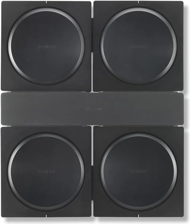 Main image of FLEXSON Wall Mount for 4 SONOS AMPS (Black)