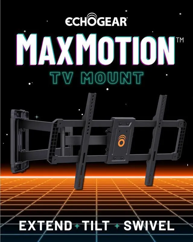 Alt view image 2 of 7 - ECHOGEAR MaxMotion TV Wall Mount for Large TVs Up to 90" - Full Motion Has Smooth Swivel, Tilt, & Extension - Universal Design Works with Samsung, Vizio & More - Includes Hardware & Drill Template