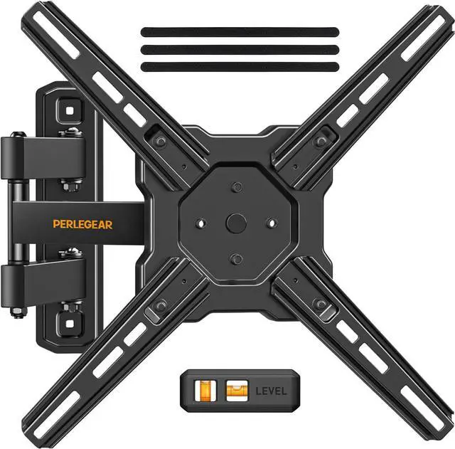 Main image of Perlegear Full Motion TV Wall Mount for Most 2650 Inch TVs, Max VESA 300 x 300mm, TV Monitor Wall Mount Bracket with Rotation, Swivel, Tilt, Extension and Leveling Adjustment, Holds up to 55 lbs