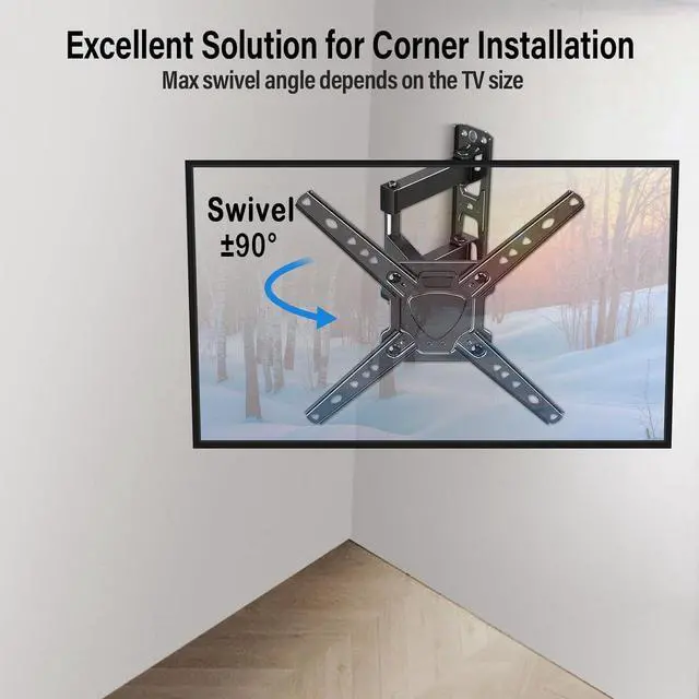 Alt view image 4 of 7 - MOUNTUP Full Motion TV Wall Mount for Most 26-50 Inch TVs, Max VESA 300x300mm Wall Mount TV Bracket with Swivel Tilting Extension Level Adjustment for LED LCD Flat Curved TVs Up to 53 LBS, MU0018