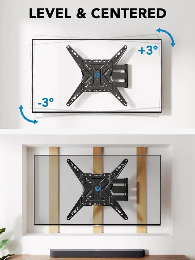 Alt view image 6 of 7 - Pipishell Full Motion TV Wall Mount for Most 26-60 inch TVs with Swivel, Tilt, Extension, Single Stud Articulating TV Mount Bracket, Holds up to 77 lbs, Max VESA 400x400mm, PIMF11