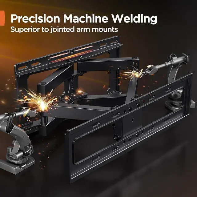 Alt view image 7 of 7 - Perlegear Full Motion TV Wall Mount for 26-65 inch TVs, TV Bracket Supports Swivel Articulating Level Extension Tilt Arms, Max VESA 400x400mm up to 99lbs, 16" Wood Studs, PGMFK4