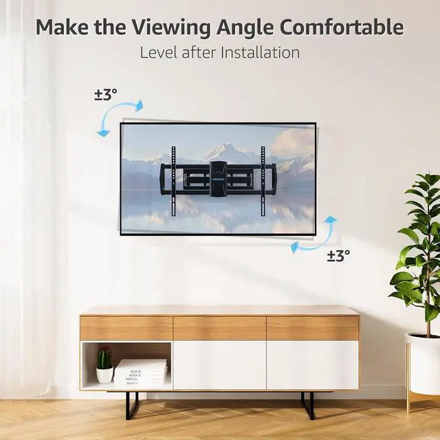 Alt view image 4 of 7 - MOUNTUP Full Motion TV Wall Mount for Most 42-82 inch TVs, Wall Mount Bracket with Articulating Swivel and Tilt, TV Mount Max VESA 600x400mm, Holds up to 100lbs Fits 16" Stud