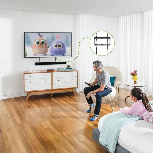 Alt view image 5 of 6 - USX MOUNT Fixed TV Wall Mount with Low Profile for Most 26-60 Inch LED, LCD and Flat Screen TVs, Wall Mount Bracket with VESA Up to 400x400mm and Weight Capacity 99lbs,and Space Saving TV Bracket