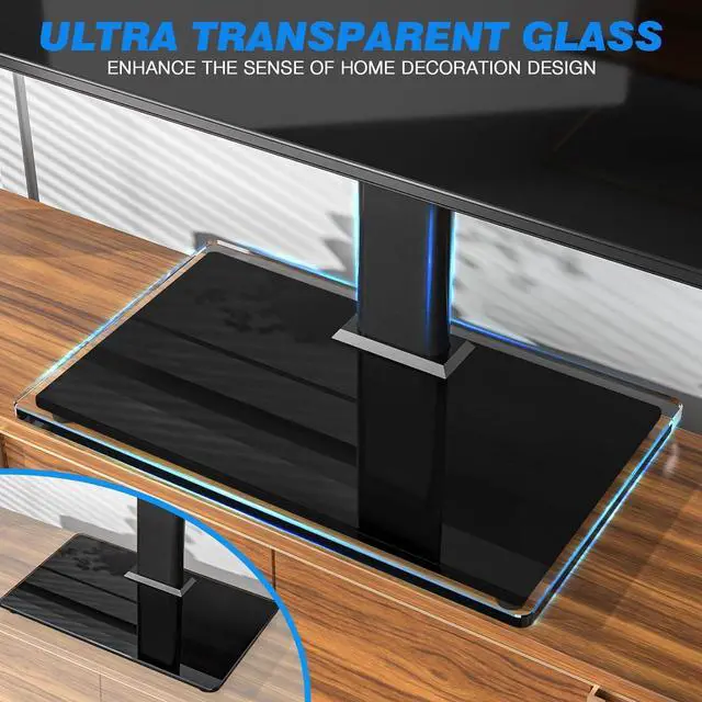 Alt view image 3 of 7 - Rfiver Universal Table Top TV Stand TV Base Replacement for Most 27 30 32 39 40 42 43 49 50 55 60 Inch LCD LED Plasma Flat Screen TVs, Vesa Mount Holds up to 88 lbs, Height Adjustable