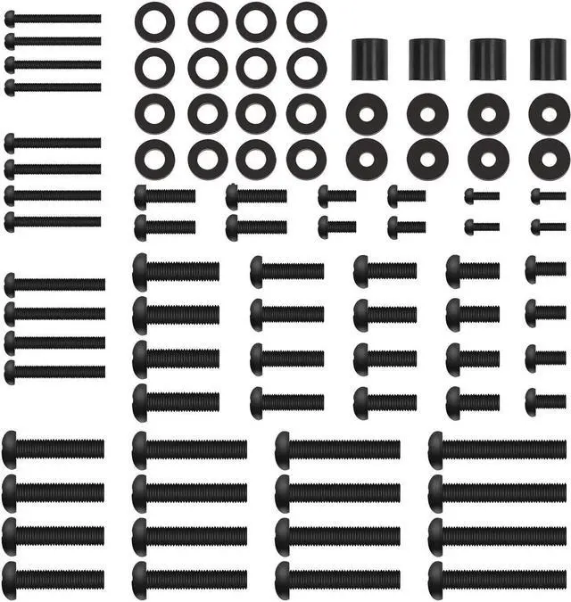 Main image of Universal TV Mounting Hardware Kit Fits Most TVs up to 80 inches, VESA Wall Mount M4, M5, M6, M8 Screws, Spacers and Washers, Works with Most TV/Monitor Mounts, PGUHP2, Black