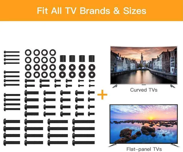 Alt view image 4 of 6 - Universal TV Mounting Hardware Kit Fits Most TVs up to 80 inches, VESA Wall Mount M4, M5, M6, M8 Screws, Spacers and Washers, Works with Most TV/Monitor Mounts, PGUHP2, Black