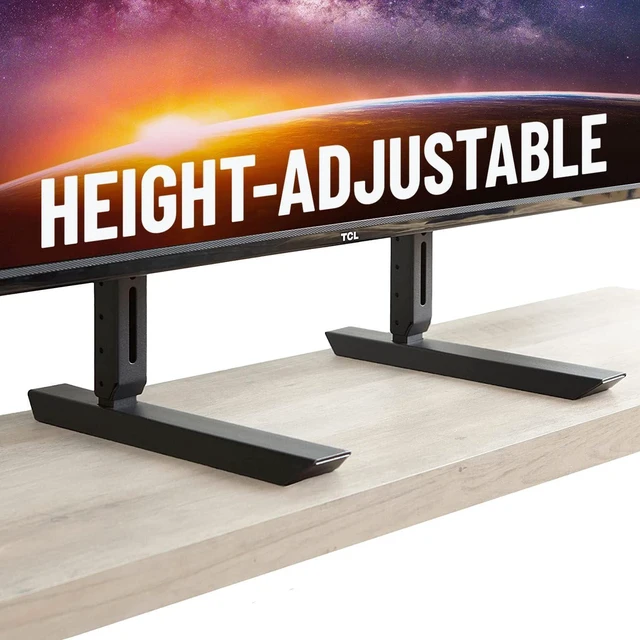 Main image of Echogear Universal TV Stand - Height Adjustable Base For TVs Up to 77" - Wobble-Free Replacement Stand Works With Any TV Including Vizio, TCL, Samsung & More - Flat Design Is Compatible With Soundbars