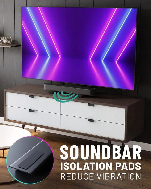 Alt view image 7 of 7 - ECHOGEAR Universal Large TV Stand for 49 to 77 TVs up to 100lbs  8.5 Height Adjustment for Perfect View- Wobble-Free Replacement Stand w/Universal Fit - Flat Design Compatible w/Soundbars