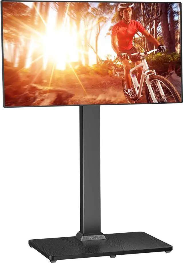 Main image of Perlegear Floor TV Stand with Mount for 32-70 inch TVs up to 88lbs, Floor Standing TV Stand with 9 Height Adjustment, TV Swivel Stand for Living Room with Wood Base, Max VESA 400x400mm, PGFS09