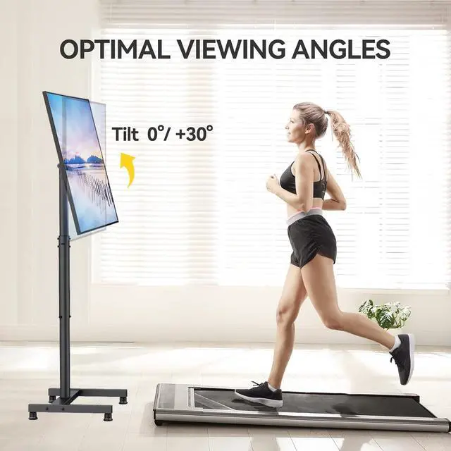 Alt view image 5 of 7 - AM alphamount TV Floor Stand for 13-50 inch Flat/Curved TVs up to 44 lbs, 8 Level Height Adjustable Monitor Floor TV Stand with VESA 200x200, Portable TV Mount Stand for Living Room, Bedroom, Office