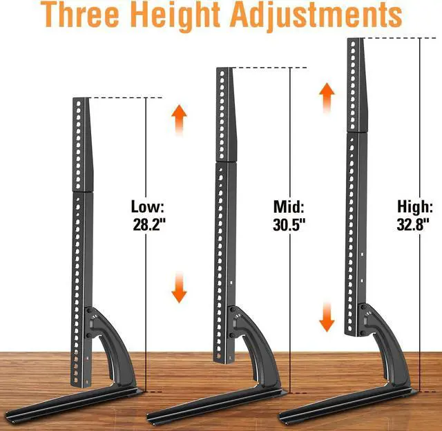 Alt view image 3 of 7 - ELIVED Universal Table Top TV Stand for Most 32 to 70 inch LCD LED Plasma Flat Screen TVs, TV Base Height Adjustable Leg Stand Holds up to 88 lbs, VESA up to 800x600mm, YD1024