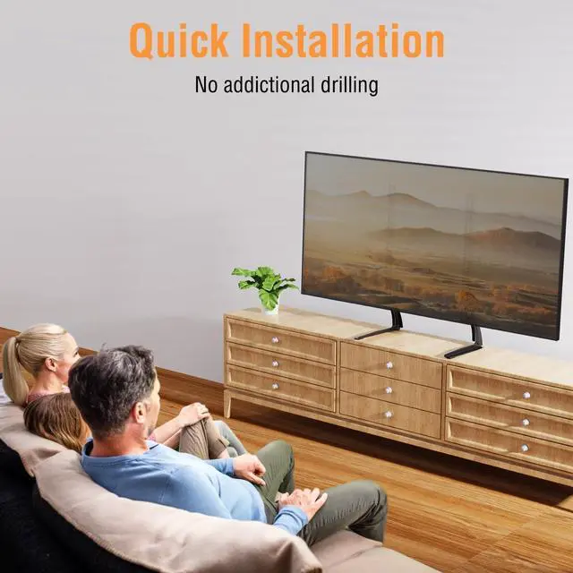 Alt view image 6 of 7 - ELIVED Universal Table Top TV Stand for Most 32 to 70 inch LCD LED Plasma Flat Screen TVs, TV Base Height Adjustable Leg Stand Holds up to 88 lbs, VESA up to 800x600mm, YD1024