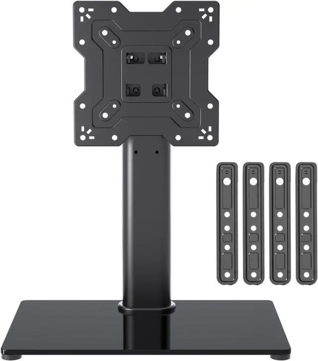 Main image of Universal TV Stand Base, Table Top TV Stand for 17-55 Inch LCD/LED TVs, Height Adjustable Monitor Mount Stand with Tempered Glass Base Holds up to 88lbs VESA 400x400mm, TS102