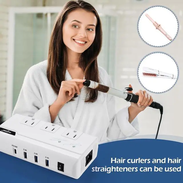 Alt view image 2 of 7 - Voltage Converter US to Europe, 220V to 110V Converter for Hair Straightener/Curling Iron, International Power Adapter for EU/UK/AU/US/in/IT