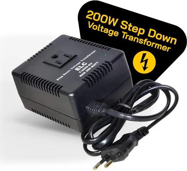 Alt view image 2 of 7 - 200-Watt Voltage Converter - Step Down - 220v to 110v / 240v to 120v Travel Power Converter - for Hair Straightener, Hair Dryer, Laptops and Chargers, CE Certified [3-Years Warranty]