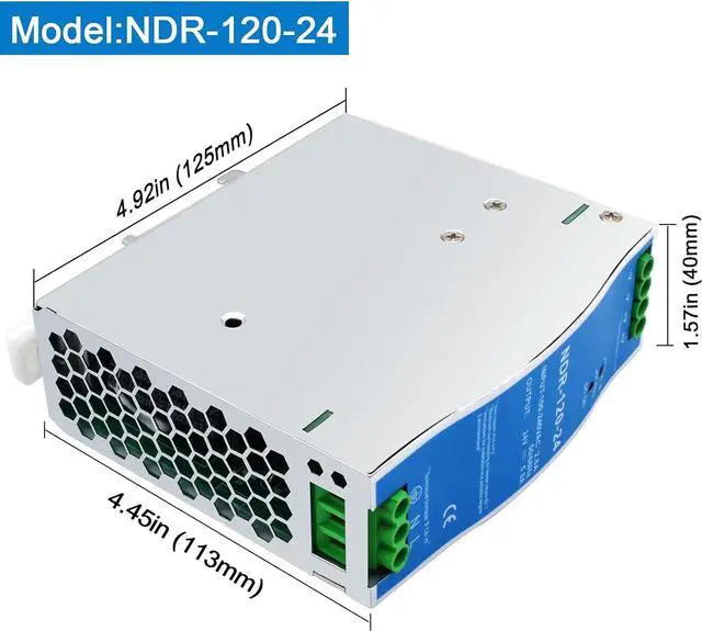 Alt view image 2 of 7 - 24Vdc Power Supply NDR 120W;Dual Output (Input:100-240VAC,Output:24VDC,50/60HZ) Power Supply Switch Switching Converter DC (24V 5A)
