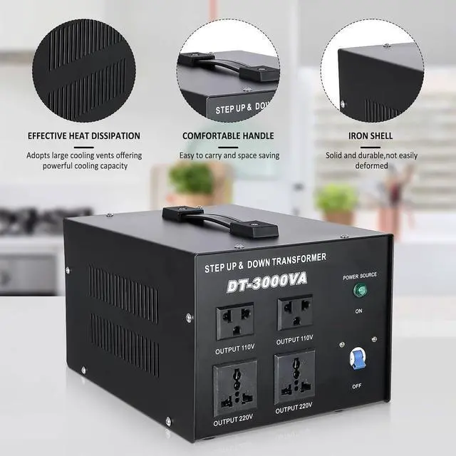 Alt view image 3 of 7 - YaeCCC 3000VA Voltage Transformer Power Converter 110V/220V Converter AC-AC 3000VA