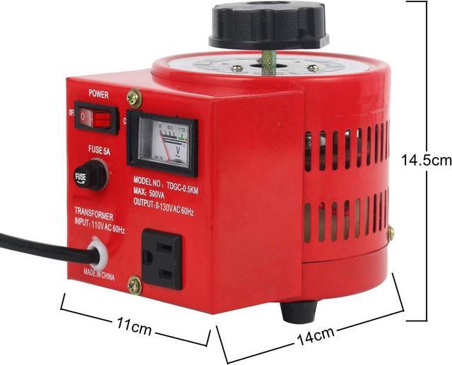 Alt view image 6 of 7 - Auto Voltage Transformer AC Variable Voltage Converter Transformer 110VAC Input, 0-130VAC (500W)