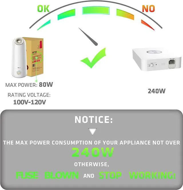 Alt view image 2 of 7 - UMI Step Down Voltage 220v to 110v Converter, Travel Power Converter 220V to 110V 300W, Good Transformer for Overseas, Step Down Power Voltage Converter 220V to 110V - US to Europe Voltage Converter