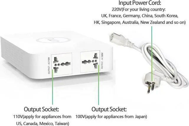 Alt view image 3 of 7 - UMI Step Down Voltage 220v to 110v Converter, Travel Power Converter 220V to 110V 300W, Good Transformer for Overseas, Step Down Power Voltage Converter 220V to 110V - US to Europe Voltage Converter