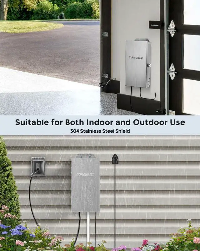 Alt view image 6 of 7 - 300W Landscape Transformer (12V/15V AC), Outdoor Low Voltage Transformers for Landscape Lighting, Detachable Photocell Sensor & Digital Timer, Stainless Steel, ETL Listed