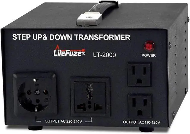 Main image of 2000 Watt Voltage Converter Transformer Step Up/Down - 110v to 220v / 220v to 110v Power Converter - Fully Grounded Cord - Universal Socket, CE Certified
